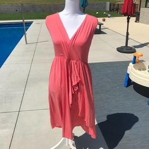 Womens Midi Coral Dress